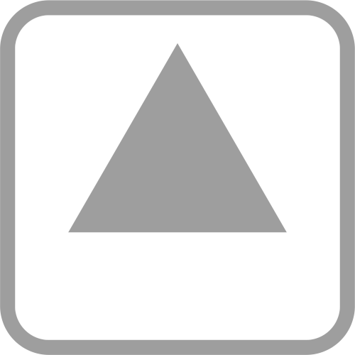 a white square with a grey outline. near the top inside the square is a grey triangle pointing up 